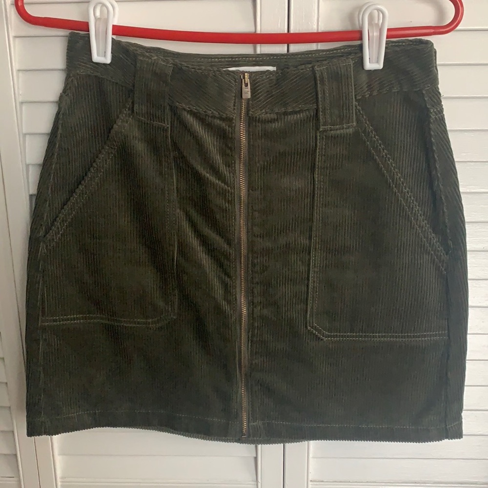 Olive green corduroy skirt